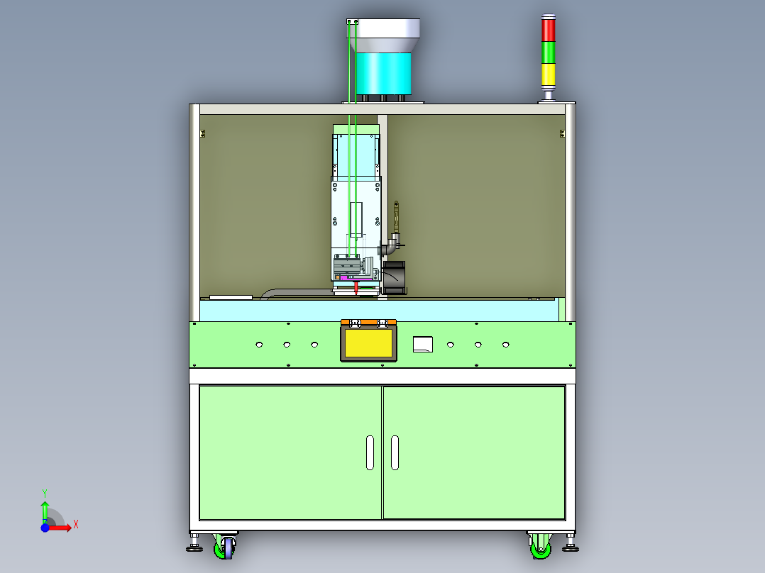 塑件热熔埋钉机结构前视图