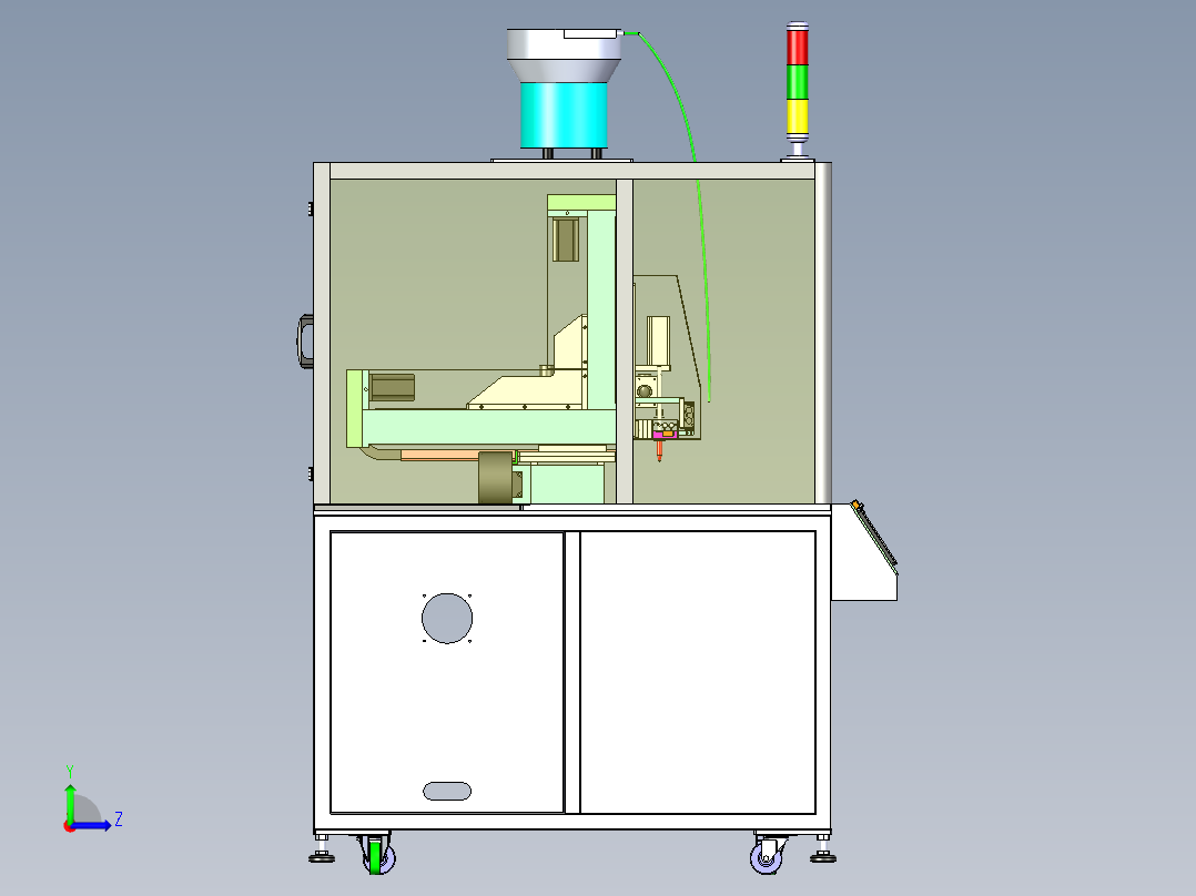 塑件热熔埋钉机结构左视图