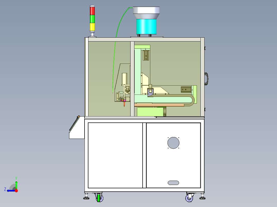 塑件热熔埋钉机结构右视图