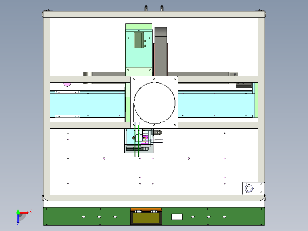 塑件热熔埋钉机结构俯视图