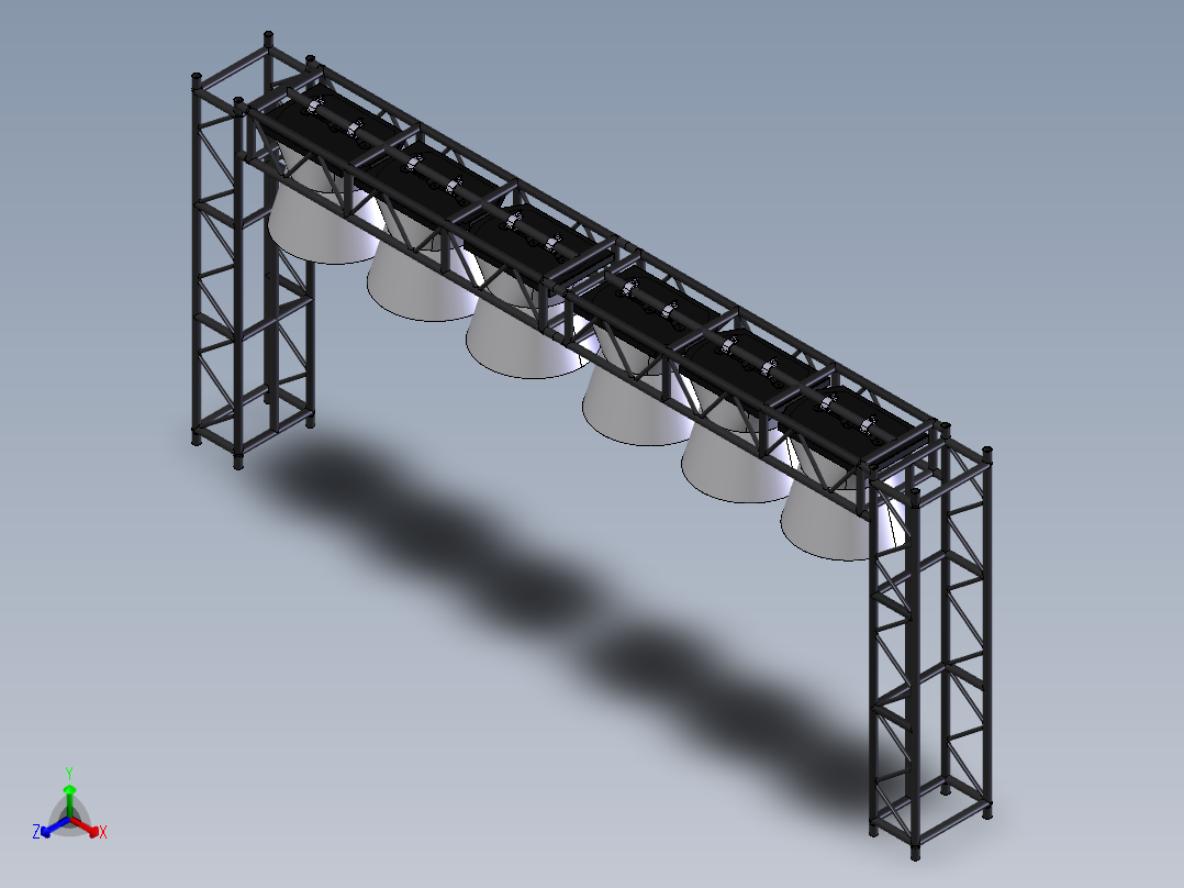 桁架灯正等轴测图