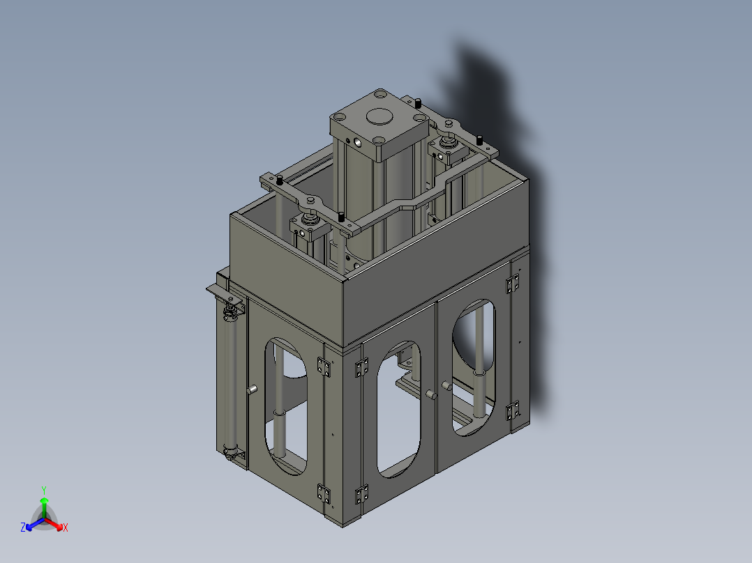 PY-4合1下槽组件-00下槽部分主视图
