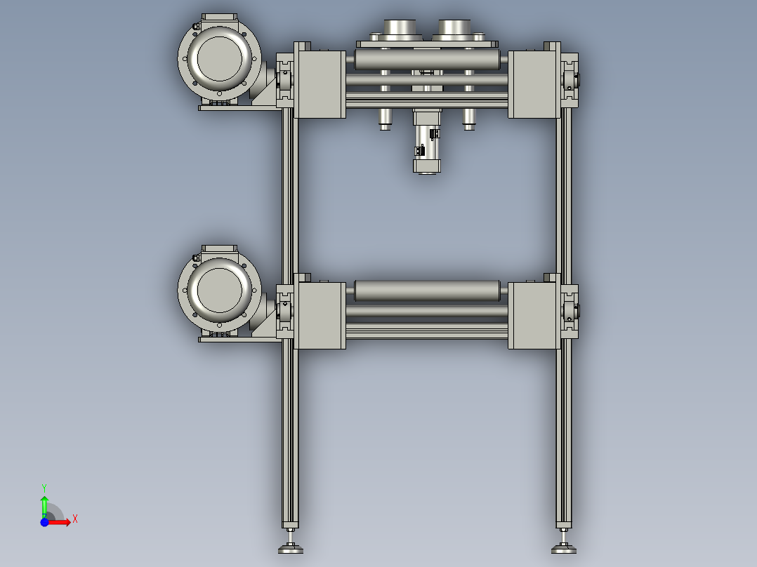 双重倍速链传输装置前视图