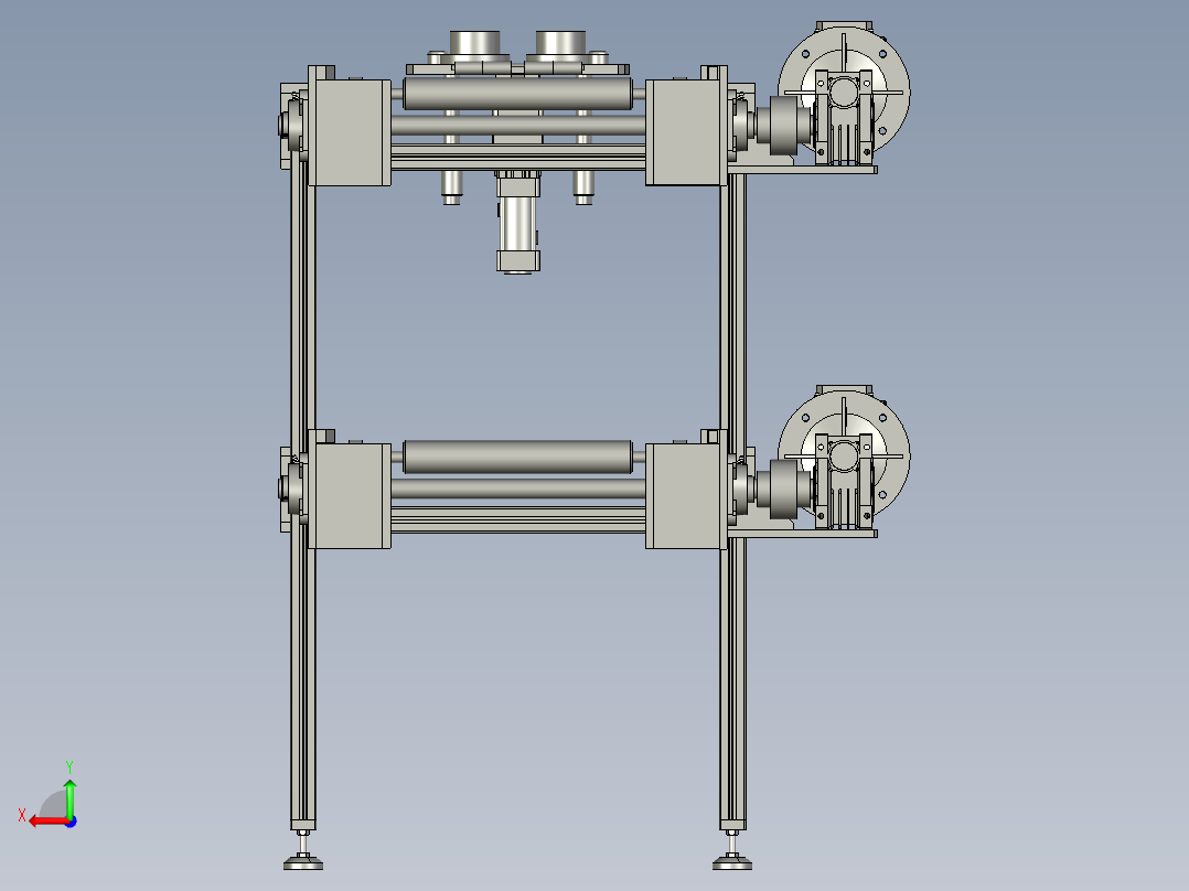 双重倍速链传输装置后视图
