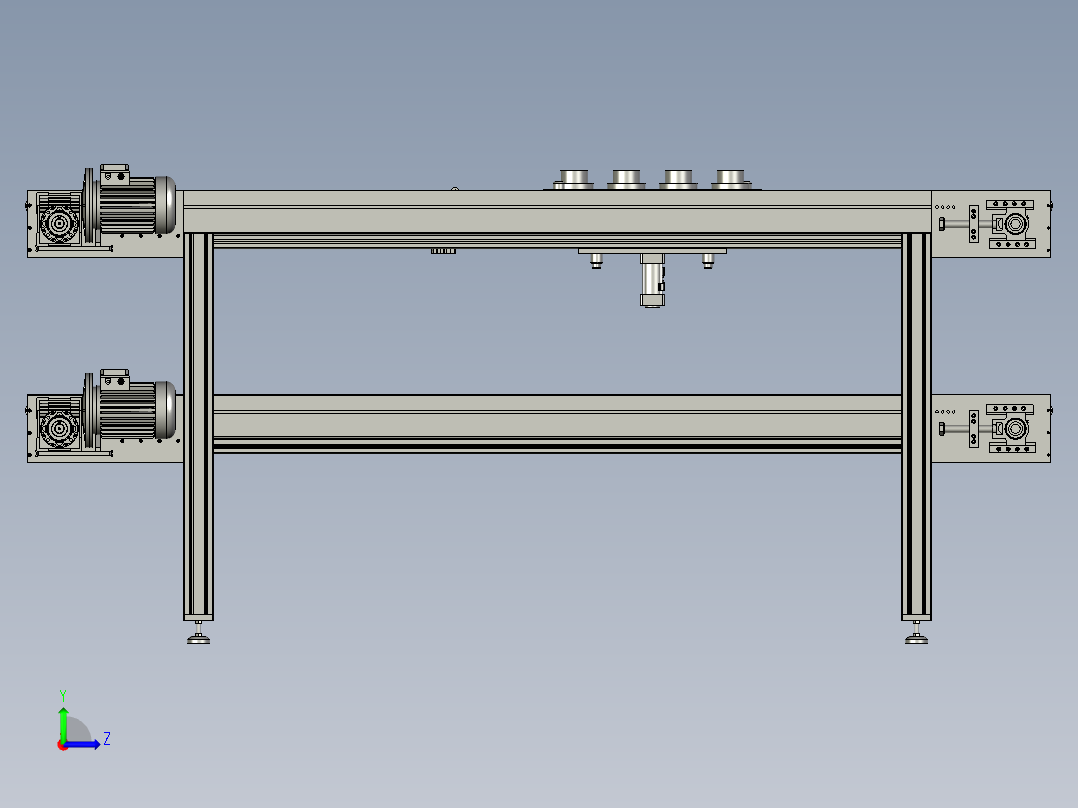 双重倍速链传输装置左视图