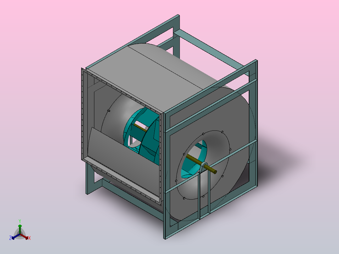 SAB-KH双吸后倾离心风机[KH 18]应达风机正等轴测图
