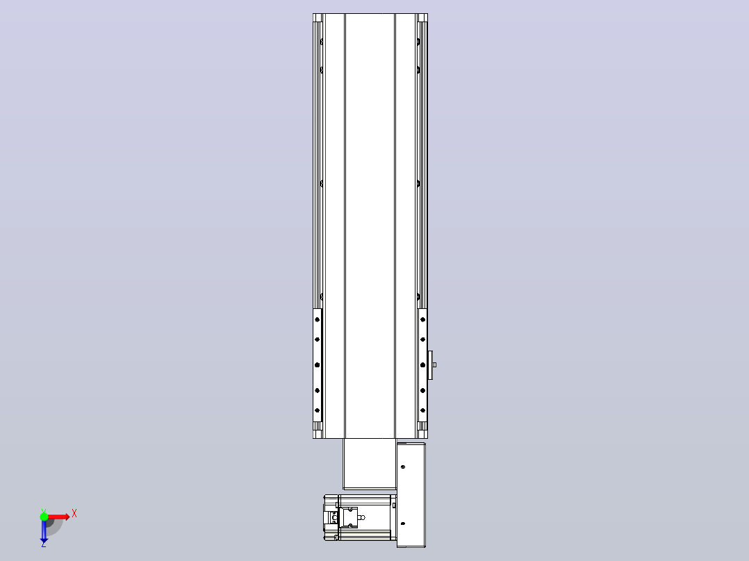 皮带直线轴半封闭可选导轨TPA-HNB-202D-140-L400-MR-C-P75-N3俯视图