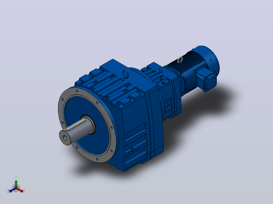 RF147R87法兰轴伸式组合型斜齿轮减速机RF147R87-Y4-4P-112M-M1-0°-Φ550主视图