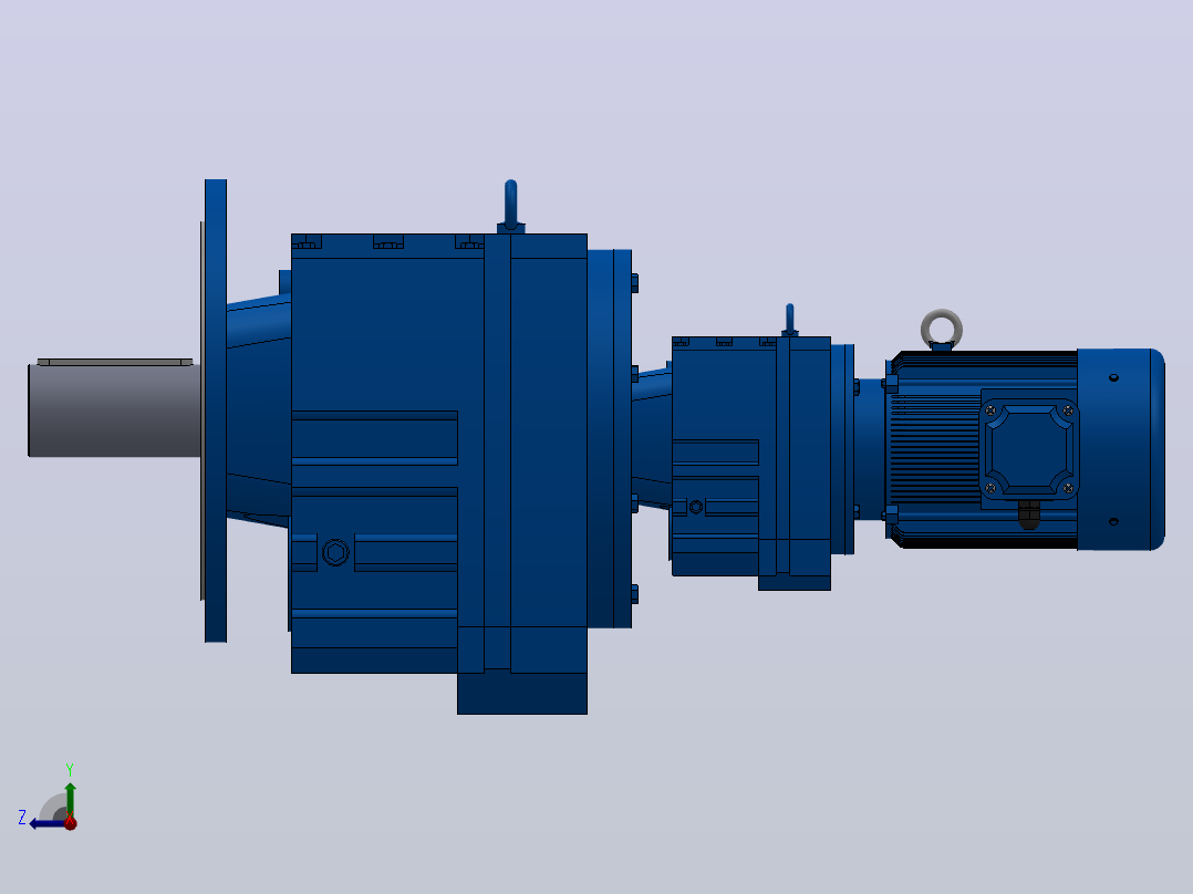 RF147R87法兰轴伸式组合型斜齿轮减速机RF147R87-Y4-4P-112M-M1-0°-Φ550右视图