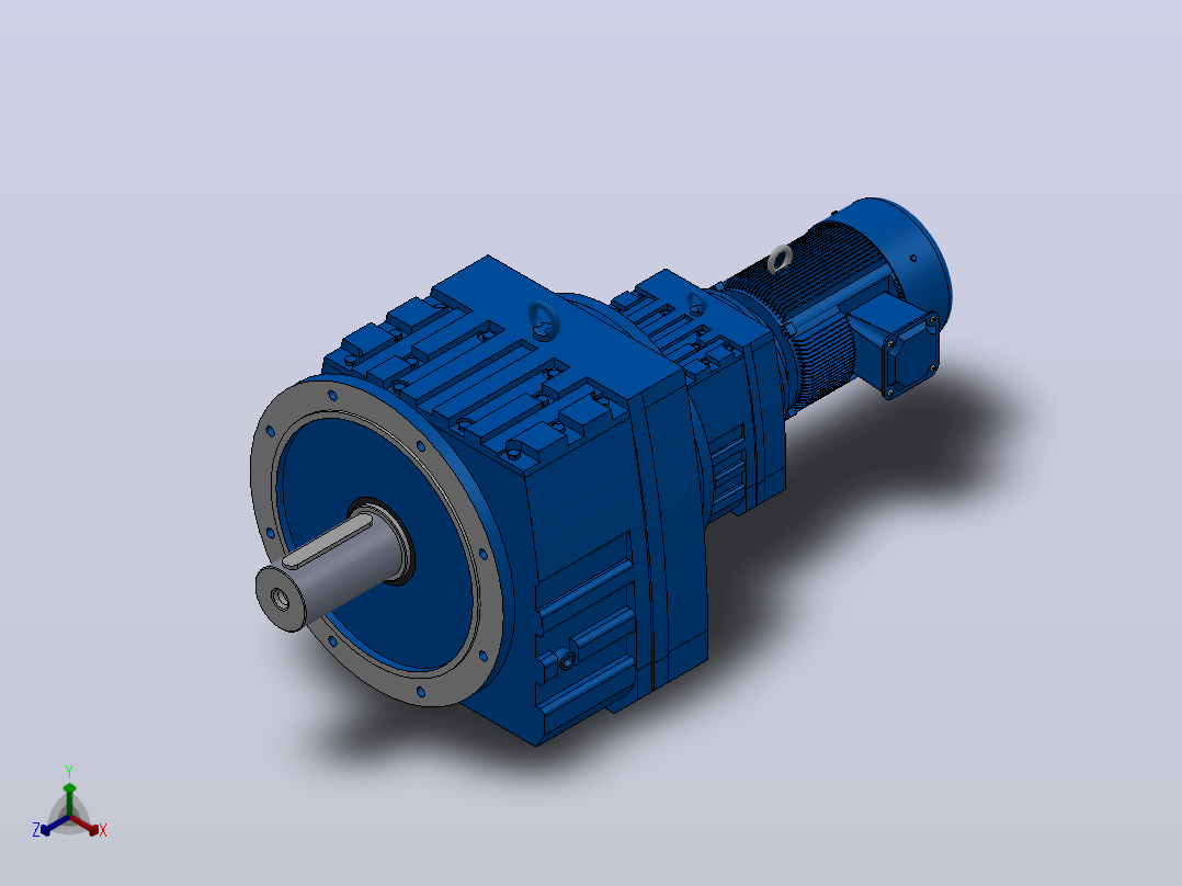 RF147R87法兰轴伸式组合型斜齿轮减速机RF147R87-Y4-4P-112M-M1-0°-Φ550正等轴测图