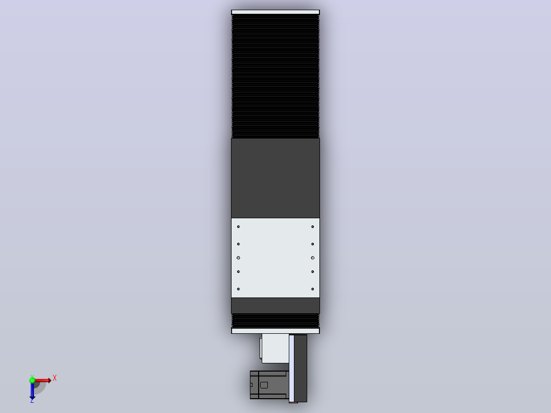 直线模组DMBF220-LBCR（电机左后折）[DMBF220-L45S500-DT750-A2U-LBCR]俯视图