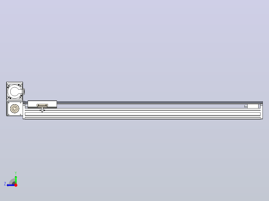 皮带直线轴半封闭可选导轨TPA-HNB-175D-140-L1000-LU-C-P75-N3右视图