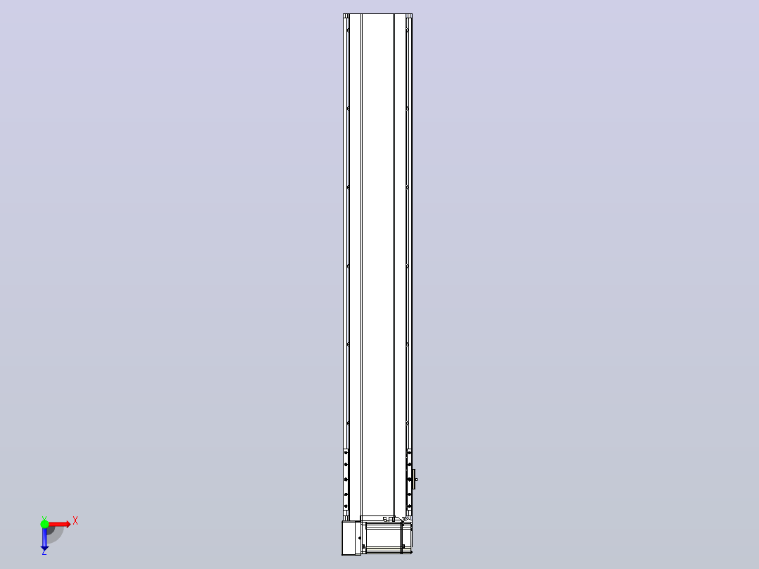 皮带直线轴半封闭可选导轨TPA-HNB-175D-140-L1000-LU-C-P75-N3俯视图