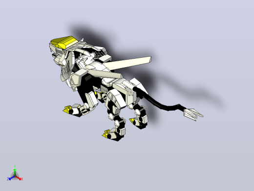 机械狮子造型3D图纸+INVENTOR设计