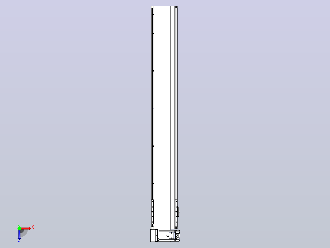 皮带直线轴半封闭可选导轨TPA-HNB-140D-120-L950-LU-Y-P40-N3俯视图