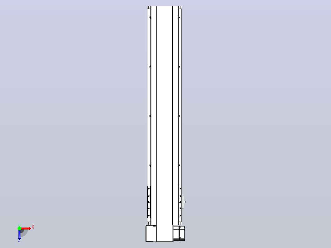 皮带直线轴半封闭可选导轨TPA-HNB-140D-120-L650-LP-C-P40-N3俯视图