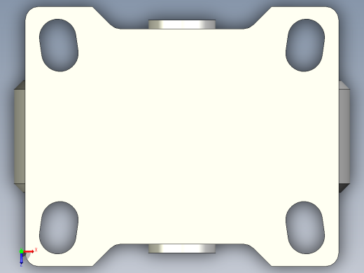 轻中载型(60~80kg)固定型脚轮[CAPG75-U]俯视缩略图