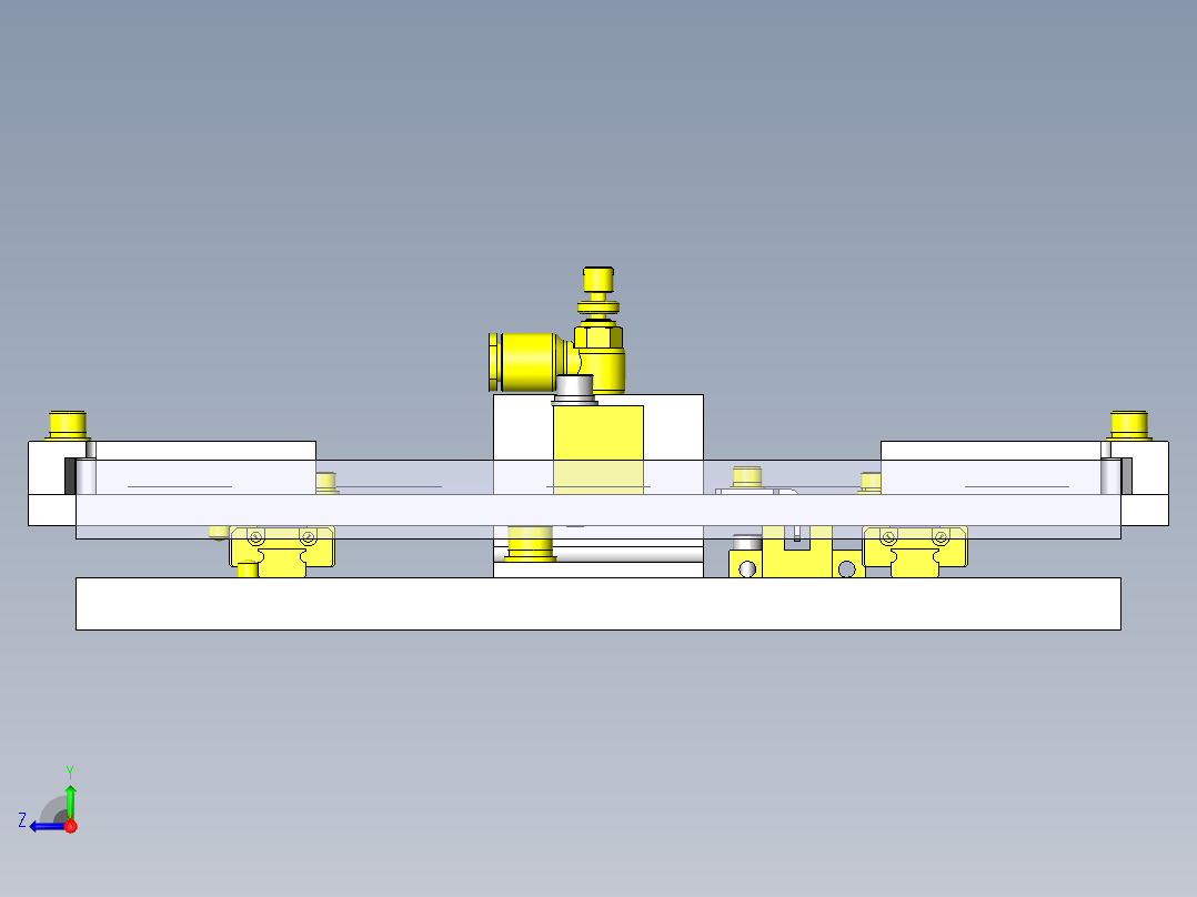 防止工件浮起与定位夹具右视图
