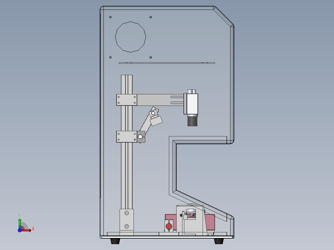 零件防错视觉检测机（sw18可编辑+工程图+BOM）前视图