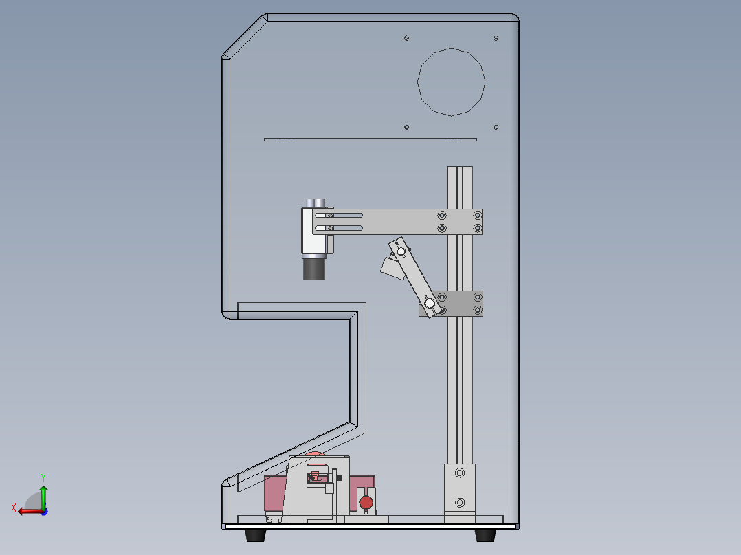 零件防错视觉检测机（sw18可编辑+工程图+BOM）后视图