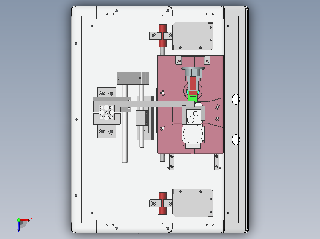 零件防错视觉检测机（sw18可编辑+工程图+BOM）俯视图