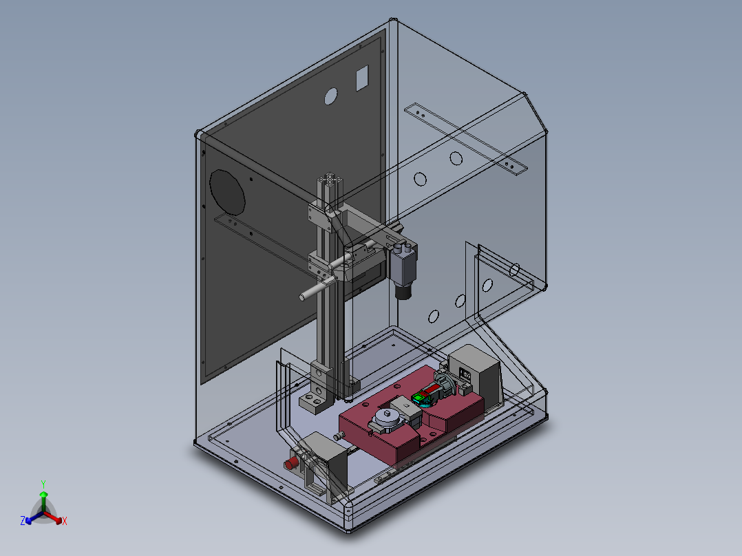 零件防错视觉检测机（sw18可编辑+工程图+BOM）正等轴测图