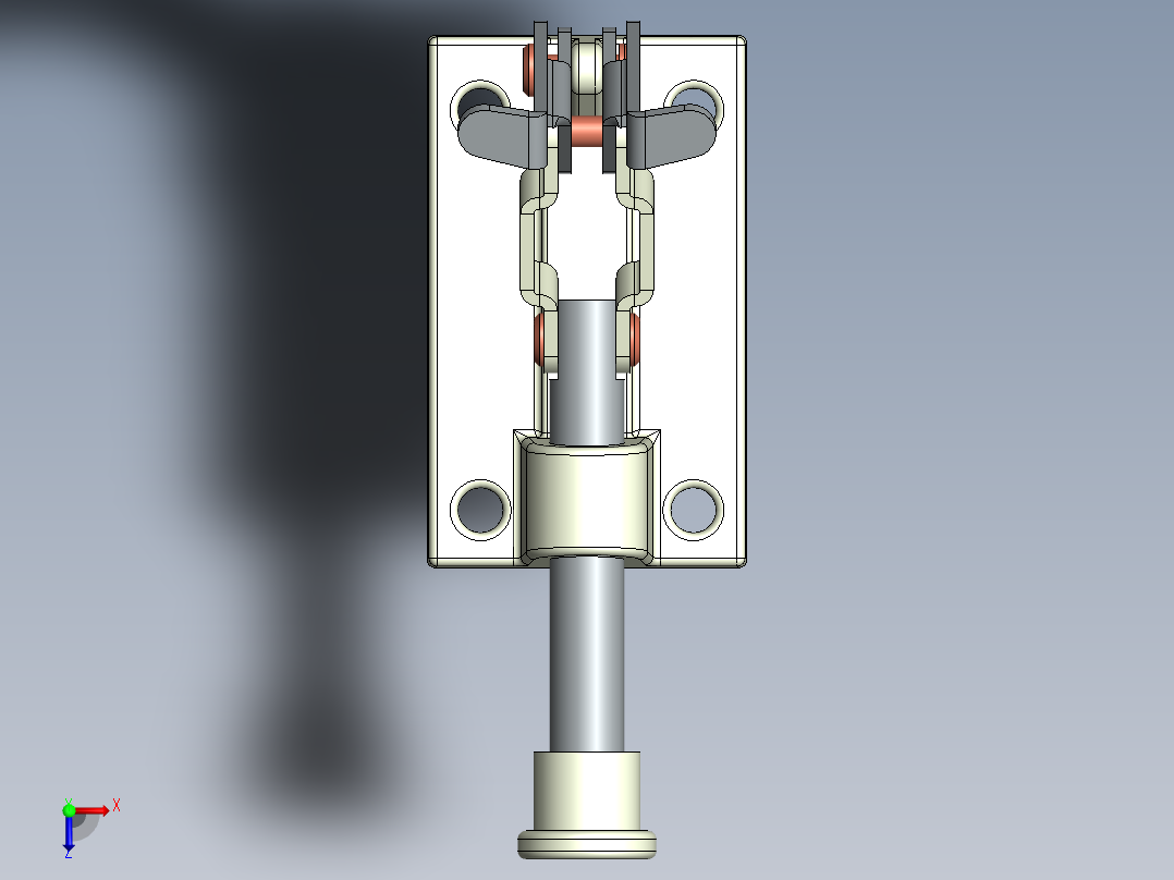 Door Clamp门夹3D数模图纸 Solidworks设计俯视图