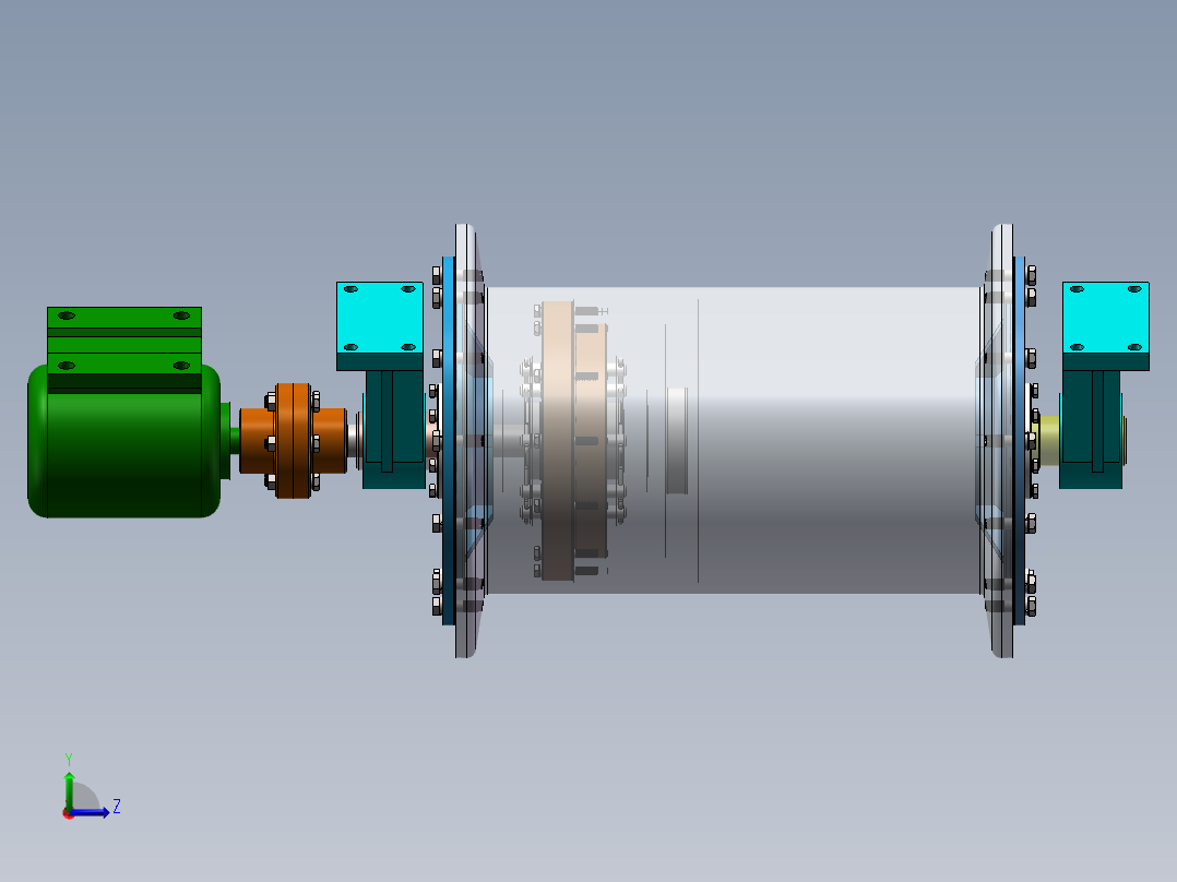二齿差行星齿轮滚筒减速器设计(150)左视图