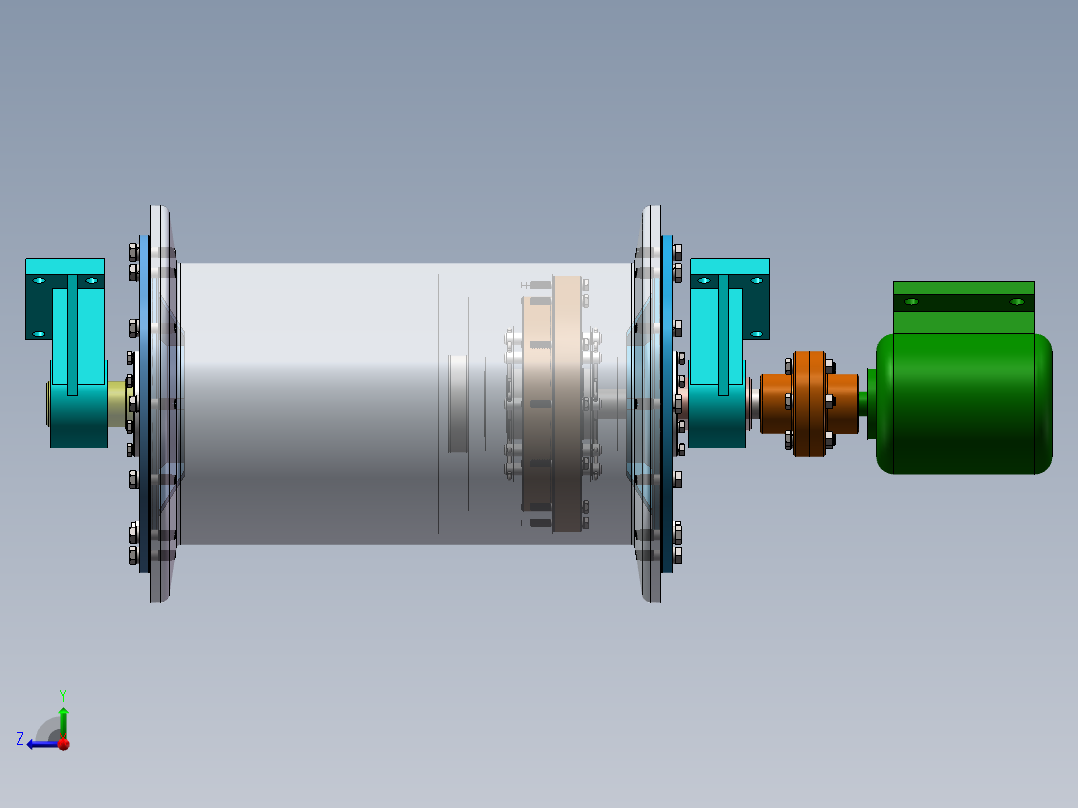 二齿差行星齿轮滚筒减速器设计(150)右视图