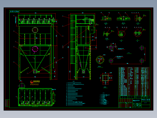 PPW32-6气箱脉冲袋式除尘器详图