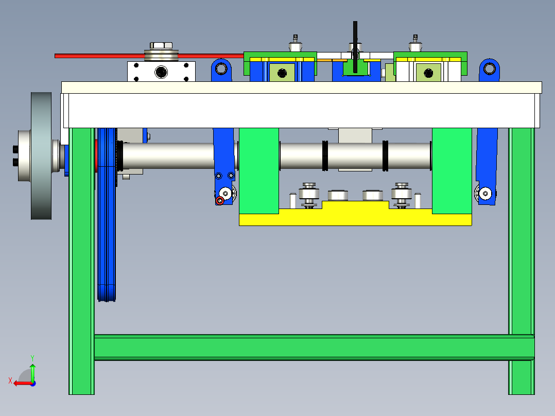 自动弹簧机后视图