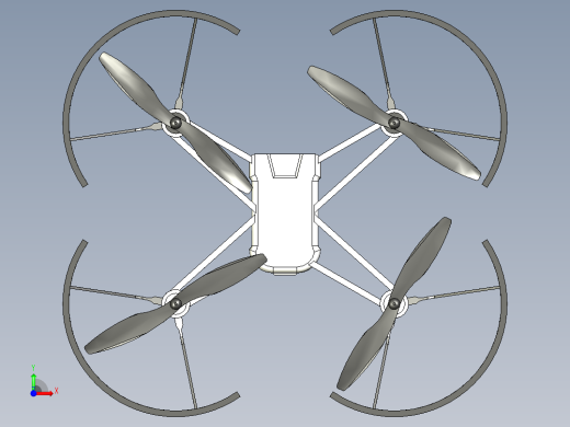B34-四轴飞行无人机简易原型造型前视缩略图