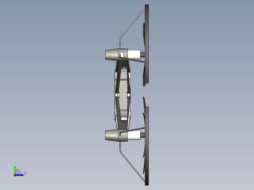 B34-四轴飞行无人机简易原型造型左视图