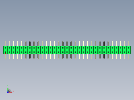 彩色公排针 100mil 2.54mm 系列-DS1022_green_62p_100mil_TypeSMT_rev1.0前视缩略图