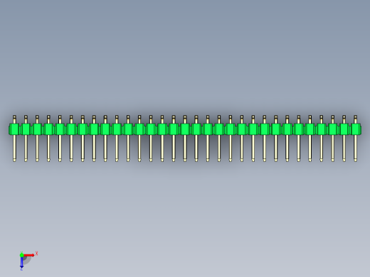 彩色公排针 100mil 2.54mm 系列-DS1022_green_62p_100mil_TypeSMT_rev1.0俯视缩略图