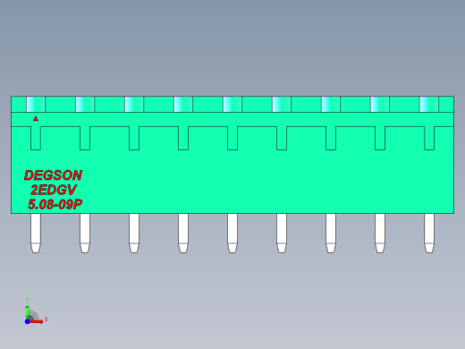 DEGSON 2EDG 系列 5.08mm 可插拔接线端子组-2EDGV-5.08-09P-14-00AH前视缩略图