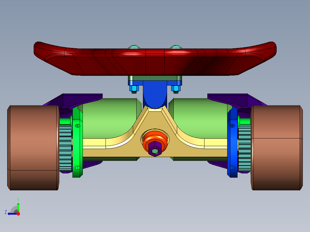 一体式四轮代步电动滑板车右视图