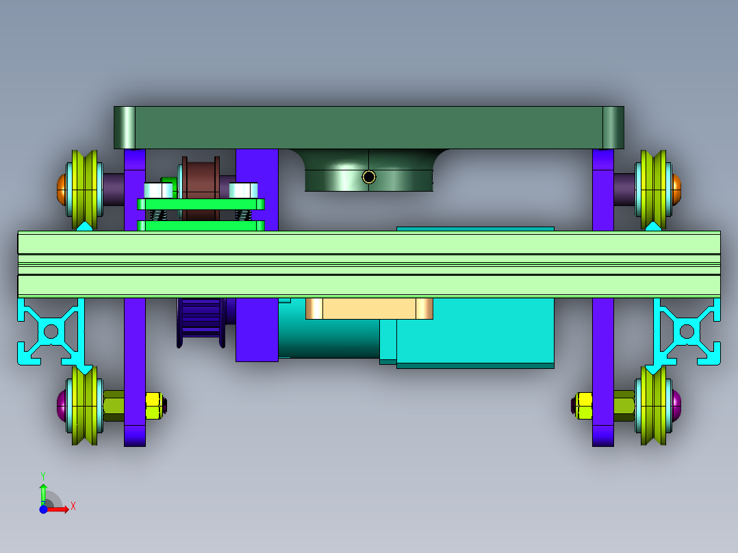 铝型材框架伺服移动机前视图