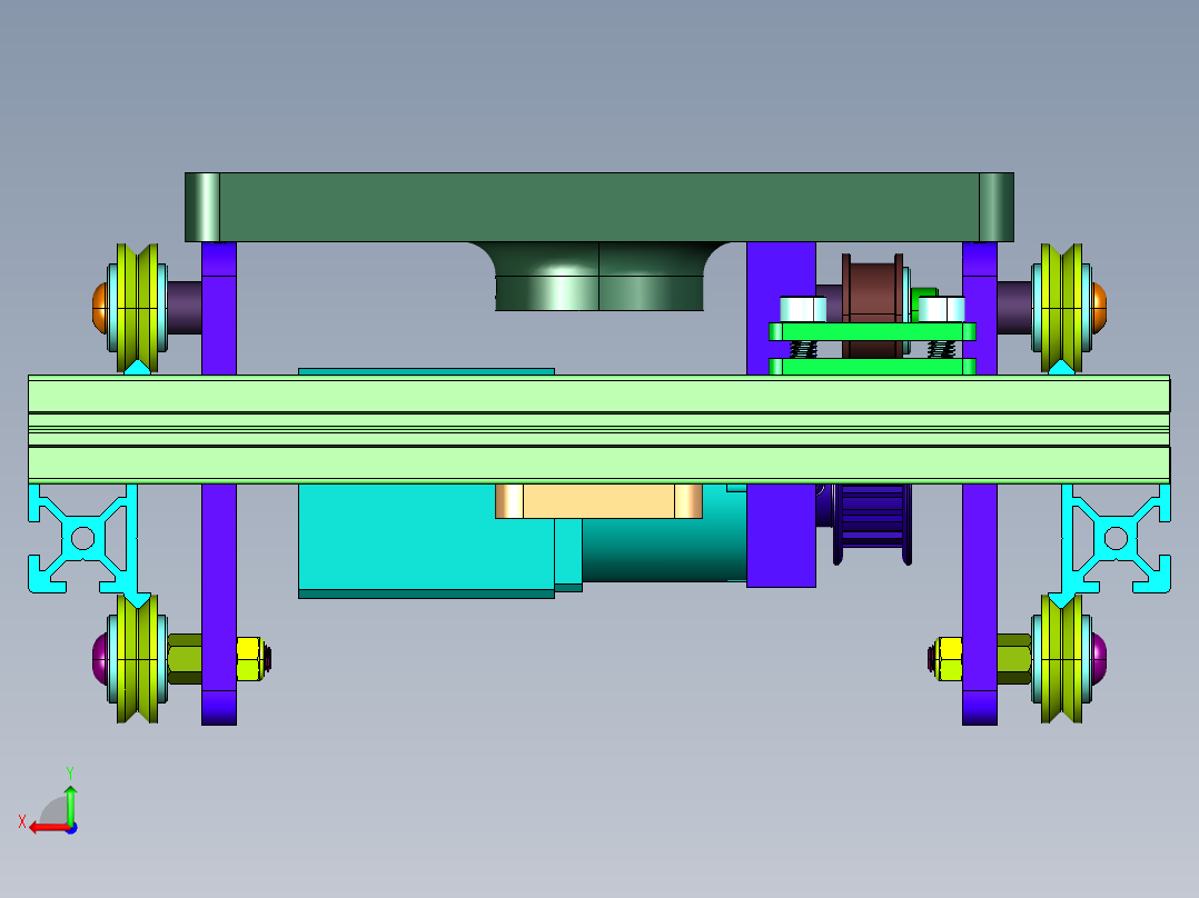 铝型材框架伺服移动机后视图