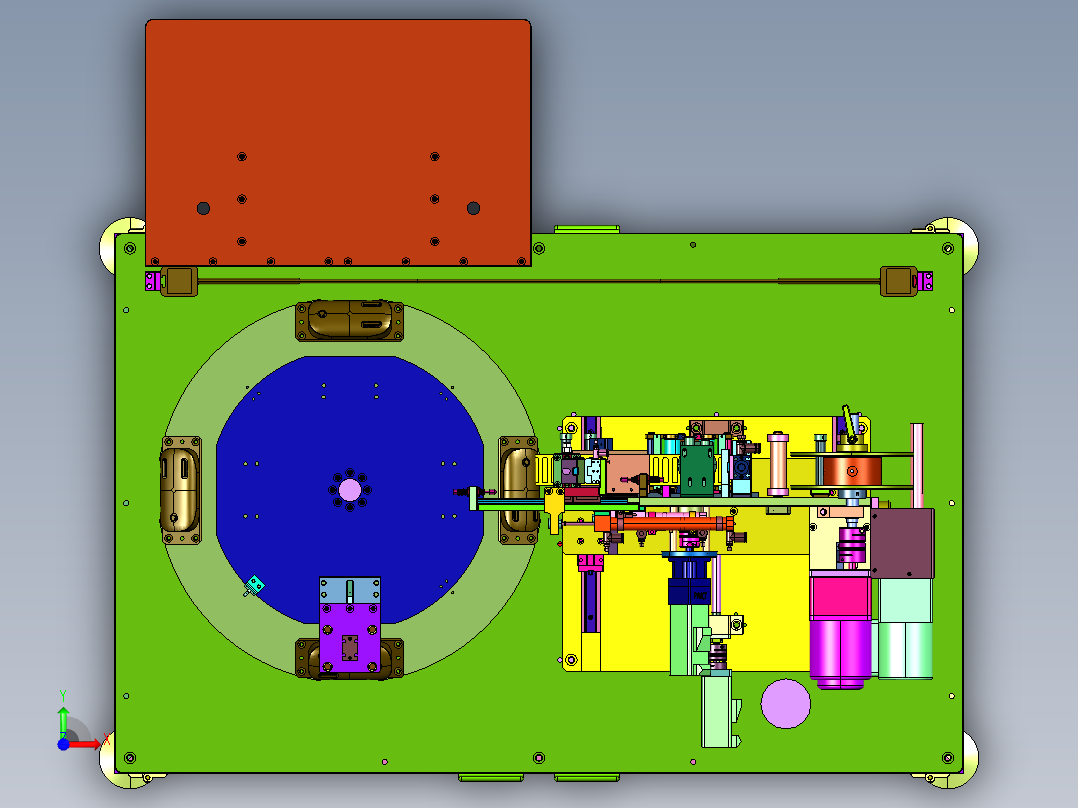 人工上件转台贴膜机前视图
