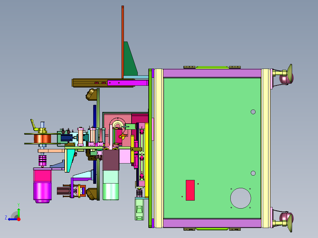 人工上件转台贴膜机右视图