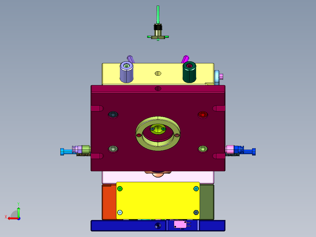 喷问喷嘴塑料模流模具设计后视图