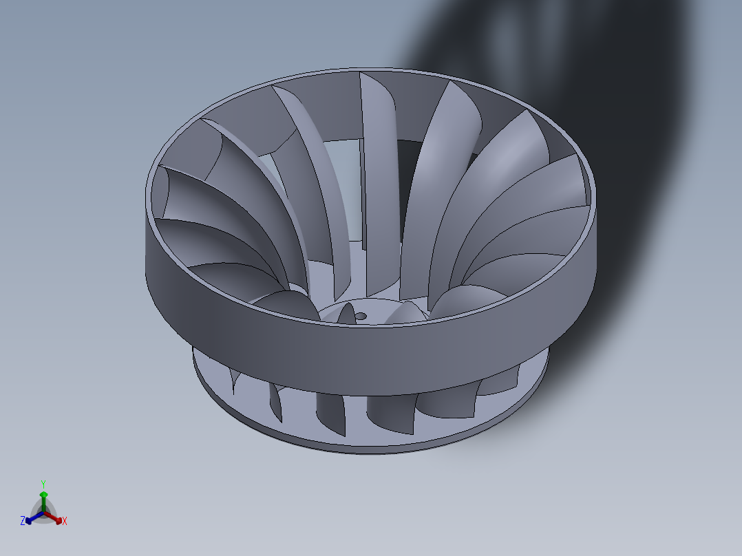 混流式水轮机转轮正等轴测图