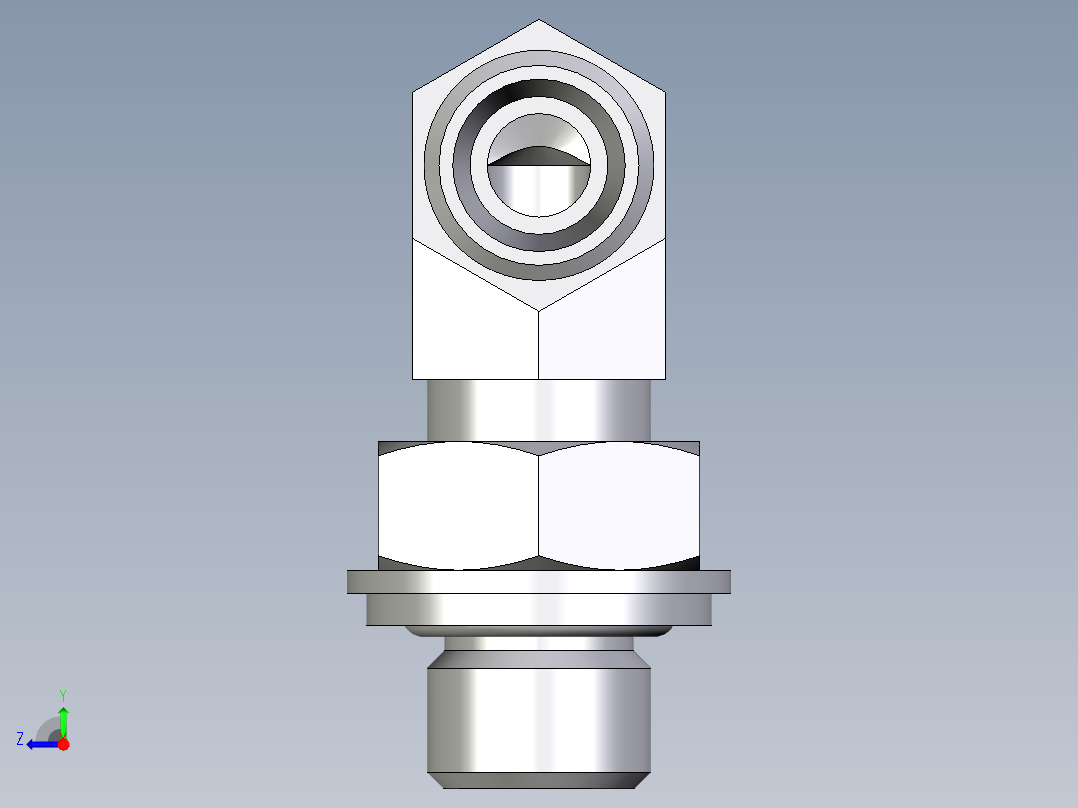 卡套式工业通用硬管接头EO_Adjustable_Locknut_elbow_WEE06LLROMDCF右视图