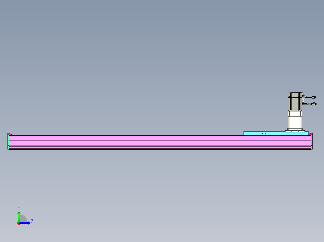东锦齿条传动DH210G-L167-S1350-BU-减速机+P750W左视图