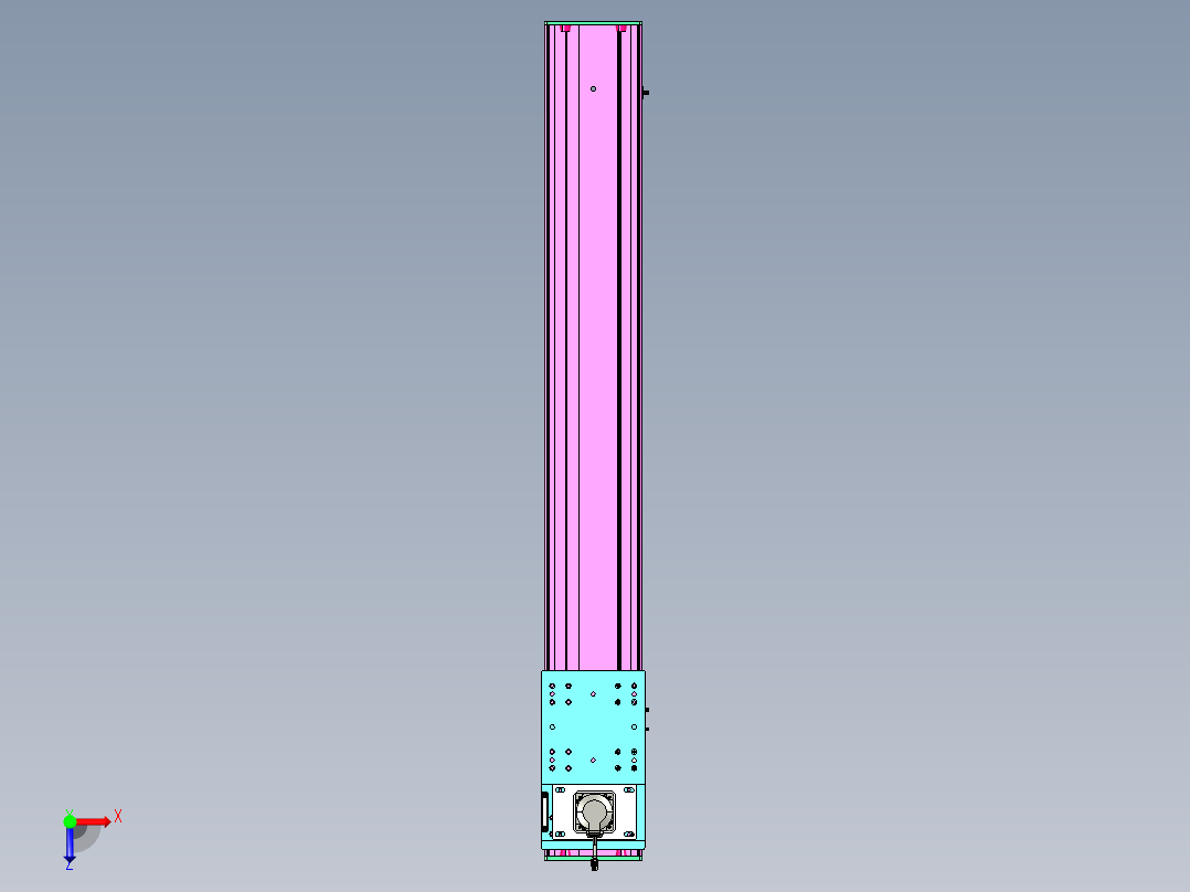 东锦齿条传动DH210G-L167-S1350-BU-减速机+P750W俯视图