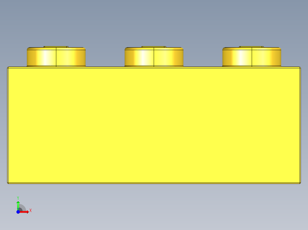 乐高套装 4421基本积木-300224 Bright Yellow Brick 2 x 3.STEP前视图