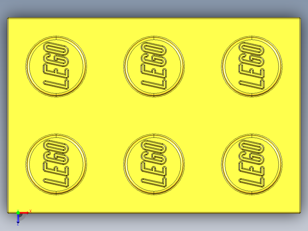 乐高套装 4421基本积木-300224 Bright Yellow Brick 2 x 3.STEP俯视图