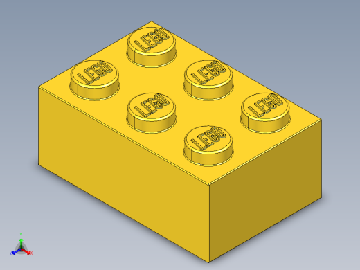 乐高套装 4421基本积木-300224 Bright Yellow Brick 2 x 3.STEP正等轴测缩略图