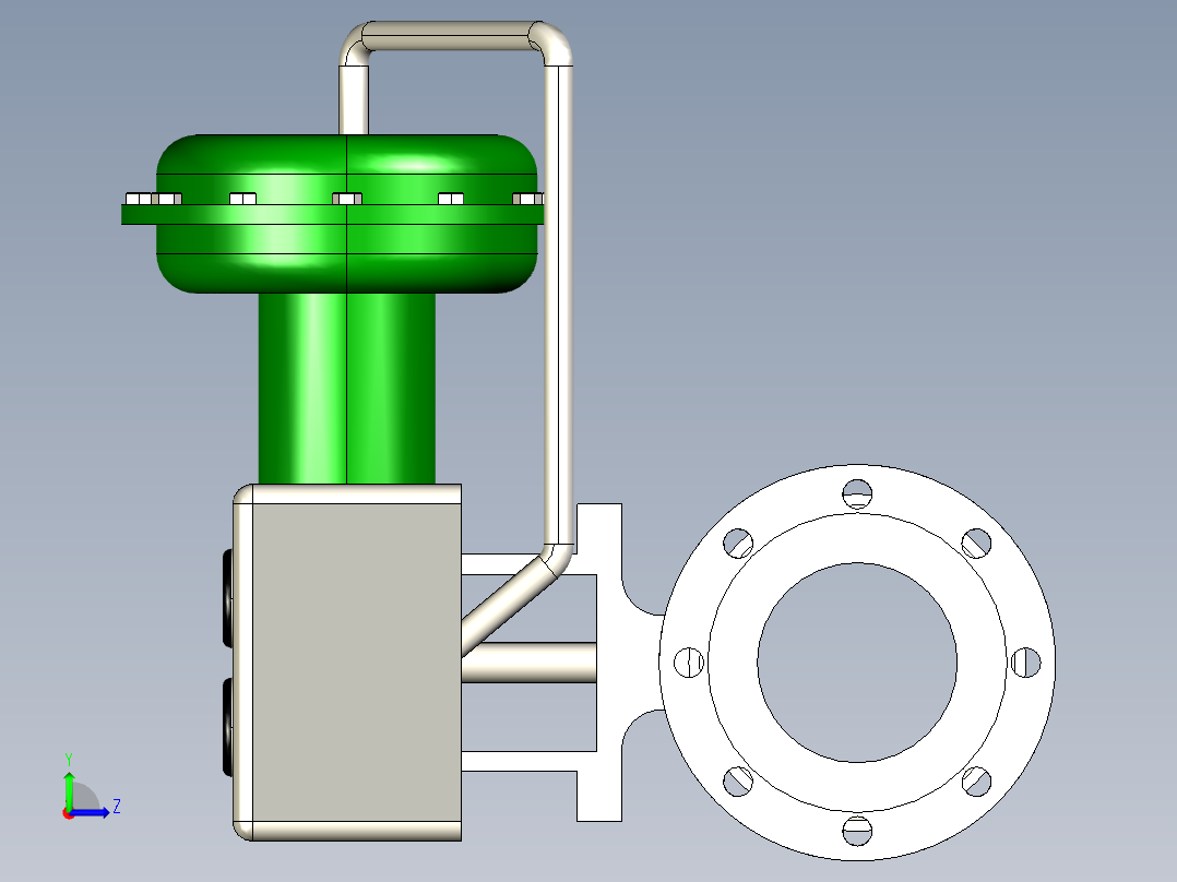 阀门模型fisher-v200-6_in左视图